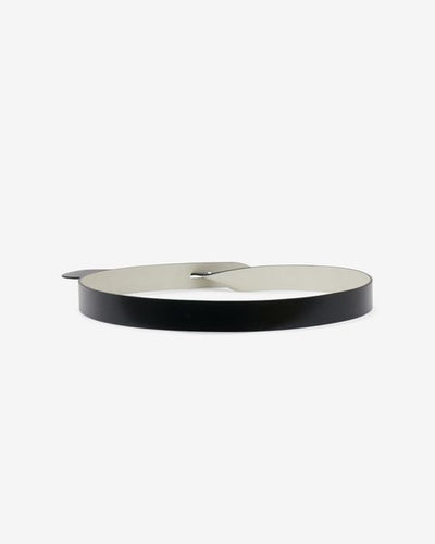 Lecce tie-up leather belt - Beige and black - Woman - 4