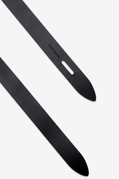 Lecce tie-up leather belt - Beige and black - Woman - 8