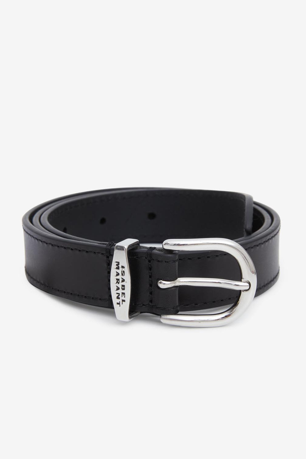 Thin belt with buckle zadd - Black and silver - Woman - 4