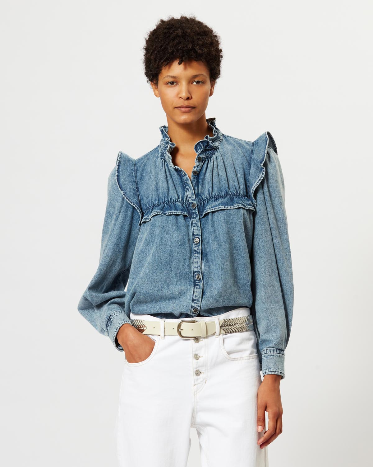 Idety long sleeve denim shirt - Light blue - Woman - 2