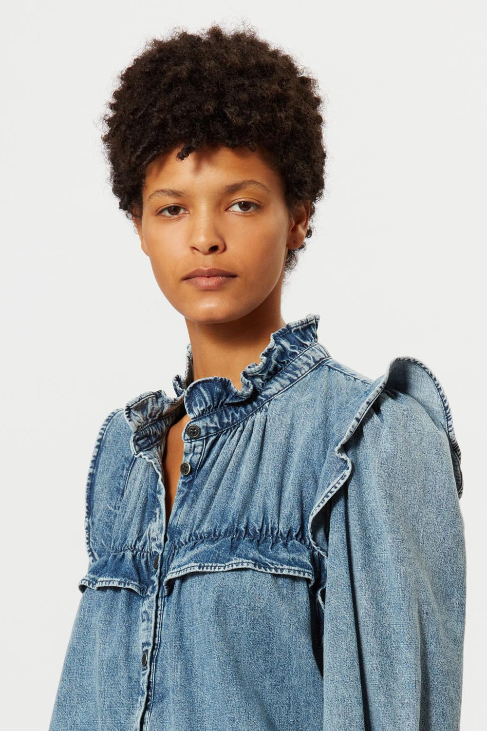 Chemise en denim à manches longues idety - Bleu clair - Woman - 4