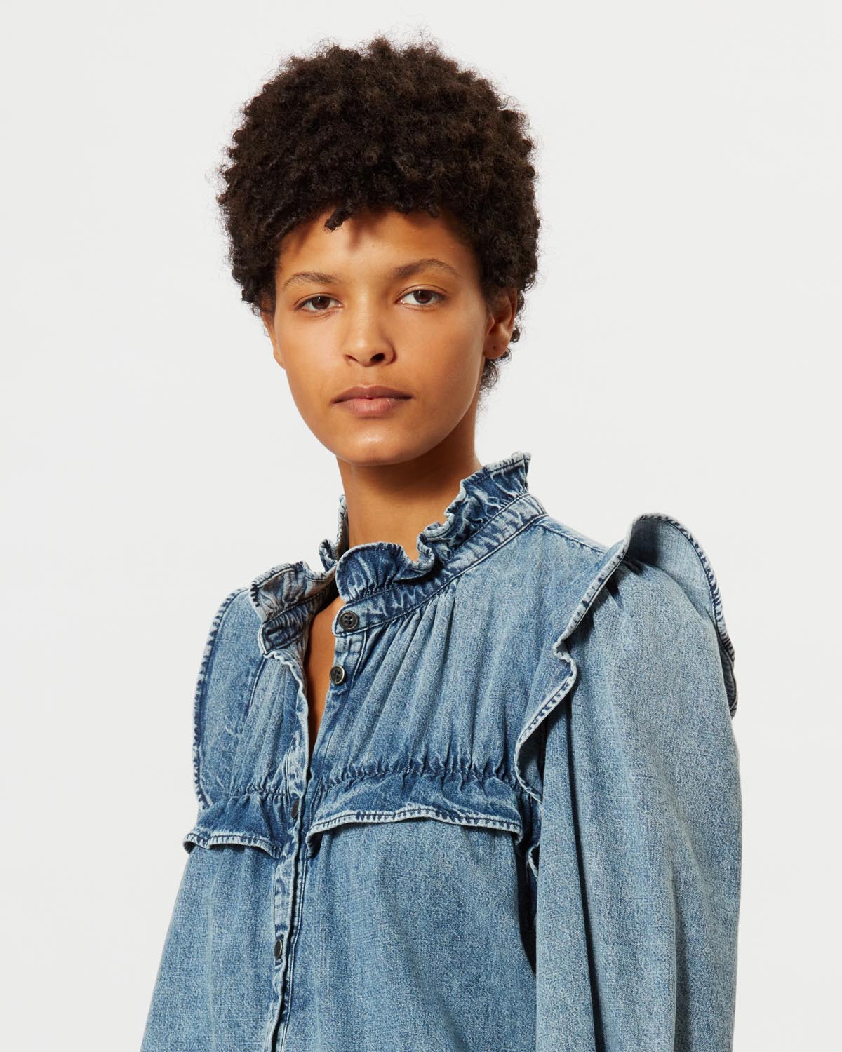 Idety long sleeve denim shirt - Light blue - Woman - 3