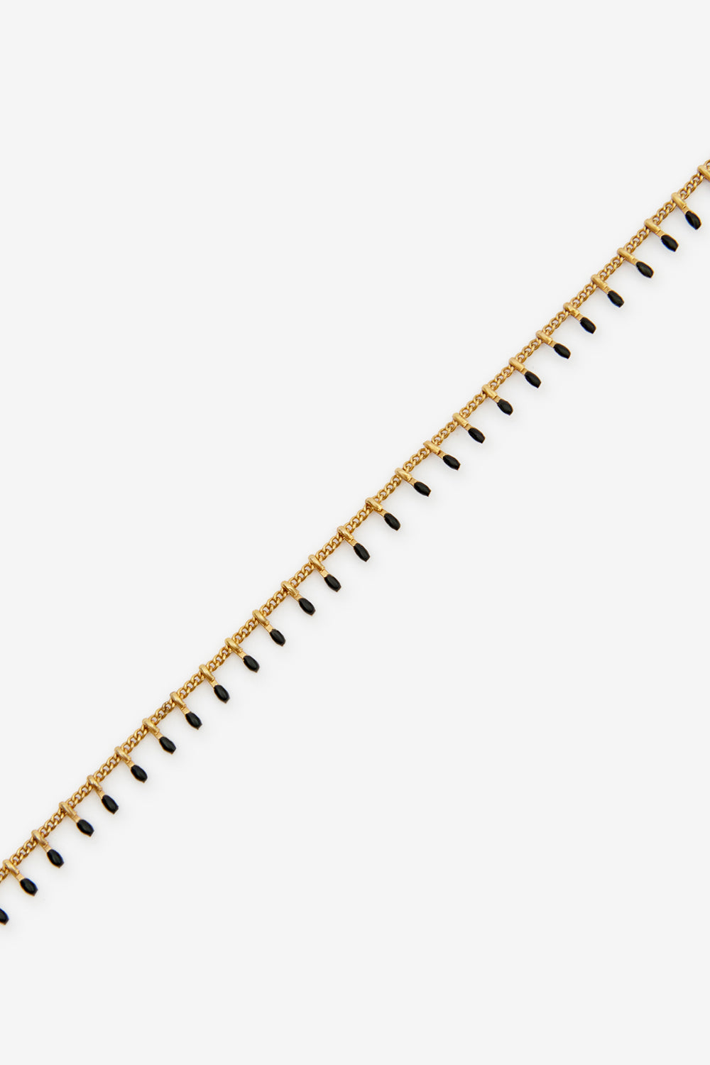 Casablanca gold-finish brass chain necklace - Black - Woman - 3