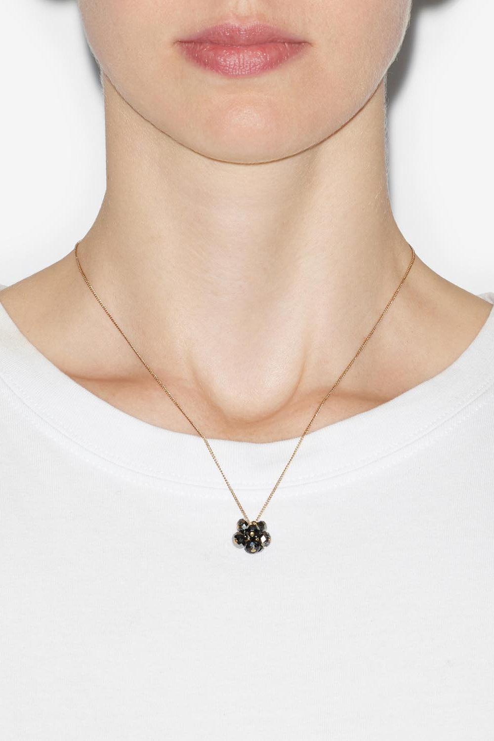 Polly beaded pendant necklace - Dark gray - Woman - 2