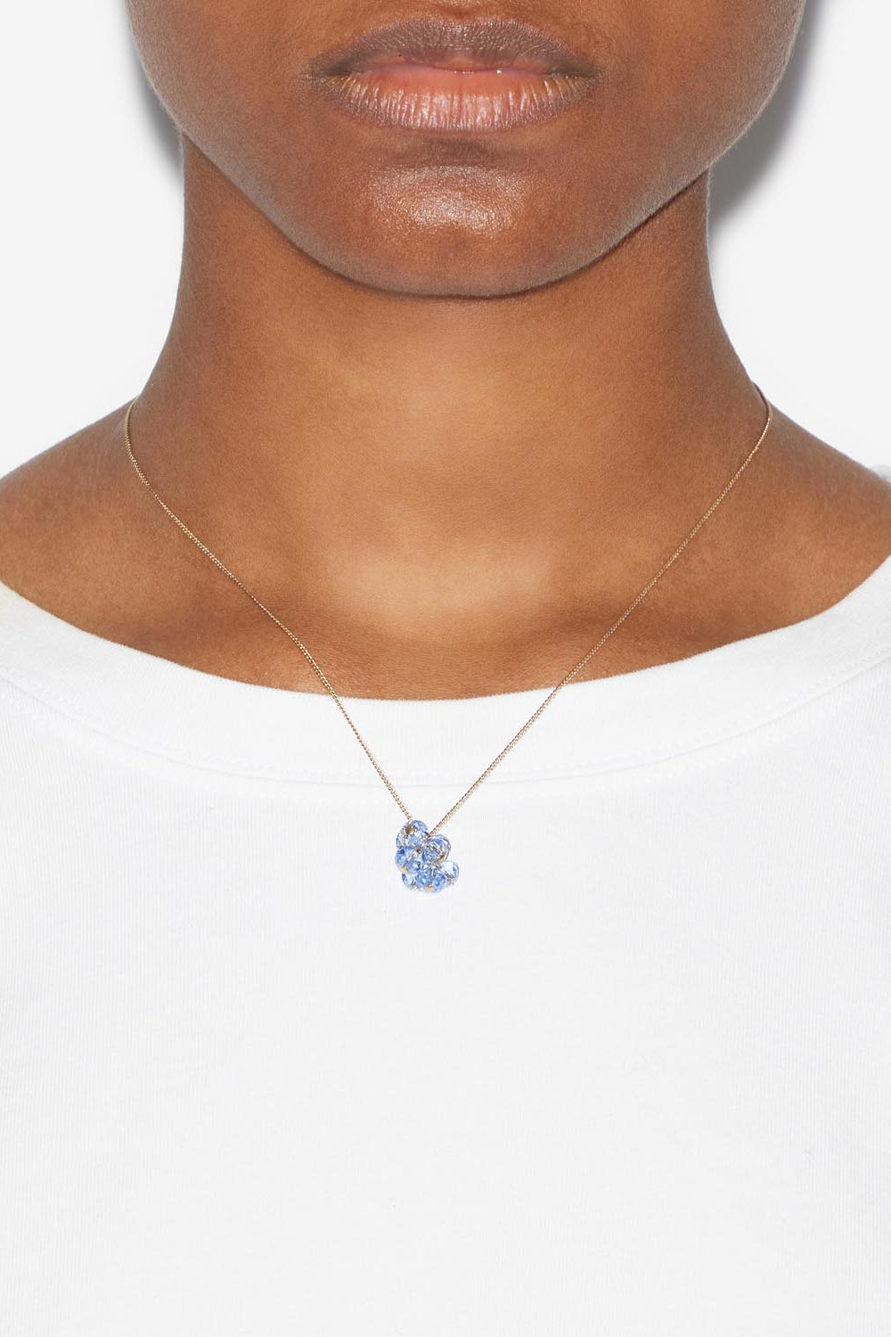 Polly beaded pendant necklace - Sky blue - Woman - 2