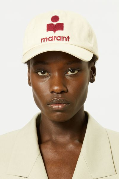 Tyron cotton cap - Ecru and red - Woman - 1