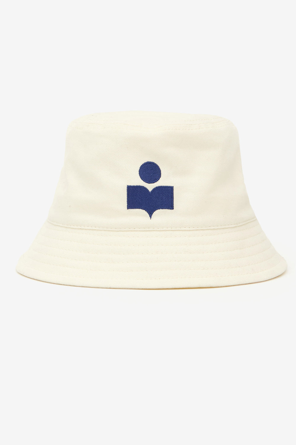 Bestickter bucket hat haley aus baumwolle - Ecru and blue - Woman - 1