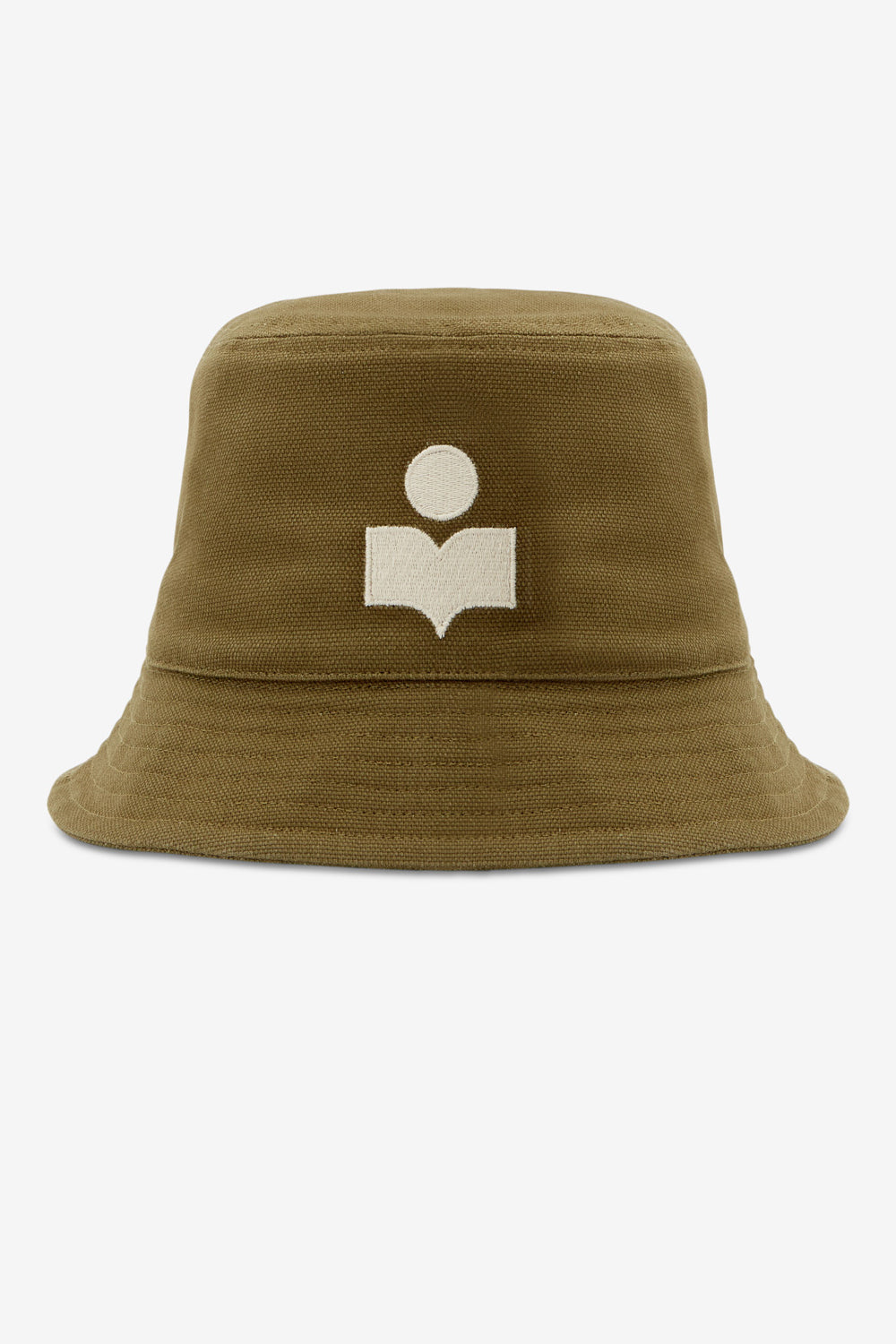 Haley embroidered bucket hat with logo - Khaki-ecru - Woman - 1
