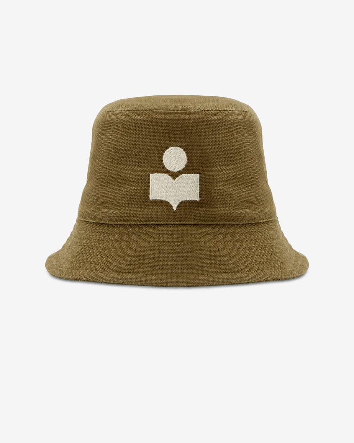 Haley embroidered bucket hat with logo - Khaki-ecru - Woman - 1