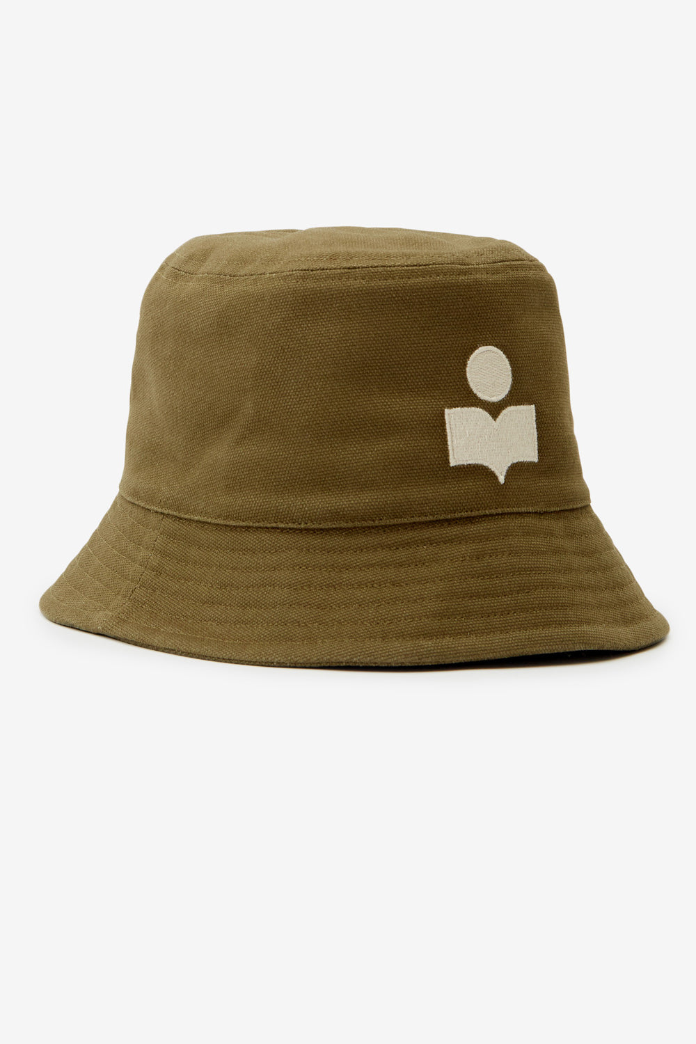 Haley embroidered bucket hat with logo - Khaki-ecru - Woman - 3