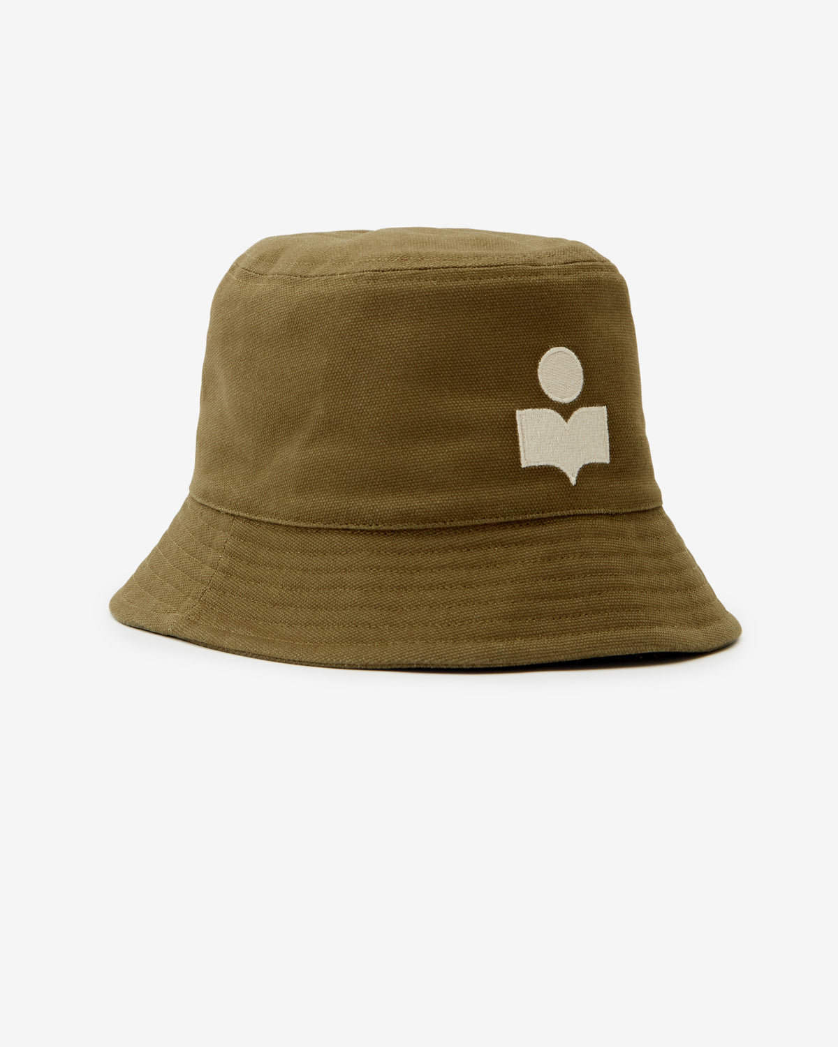 Haley embroidered bucket hat with logo - Khaki-ecru - Woman - 3
