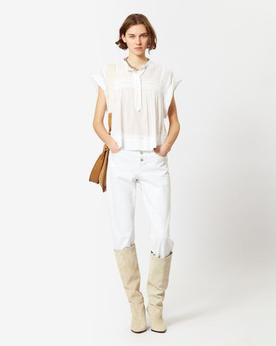Leaza sleeveless voile top - White - Woman - 1