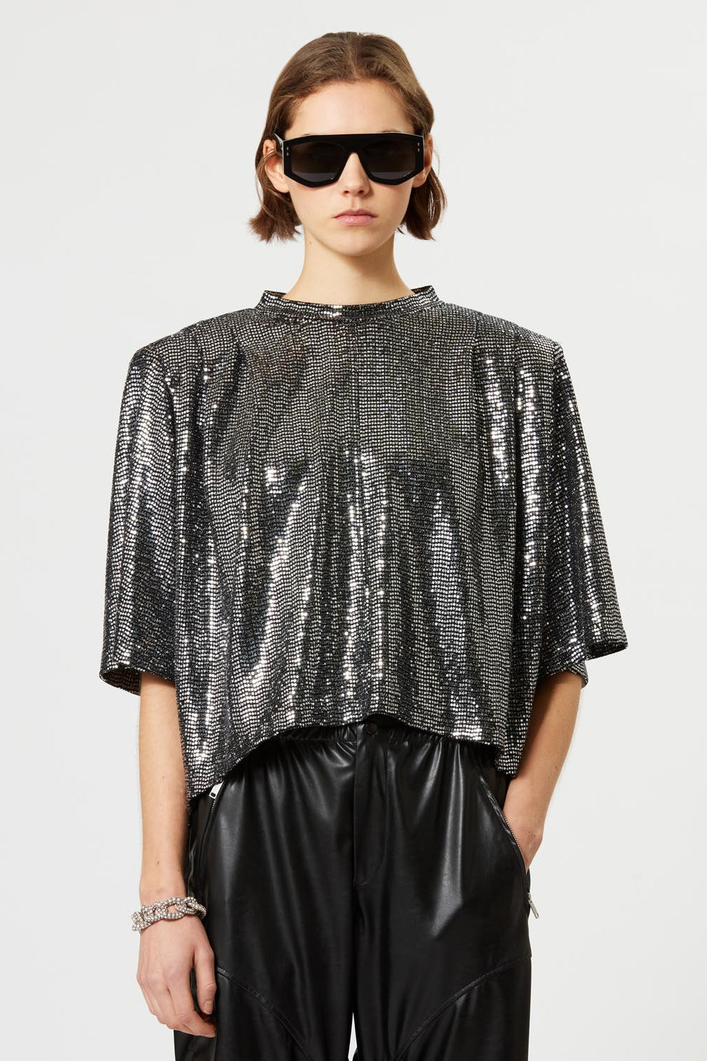 Delfi 3/4 sleeve top - Silver - Woman - 3