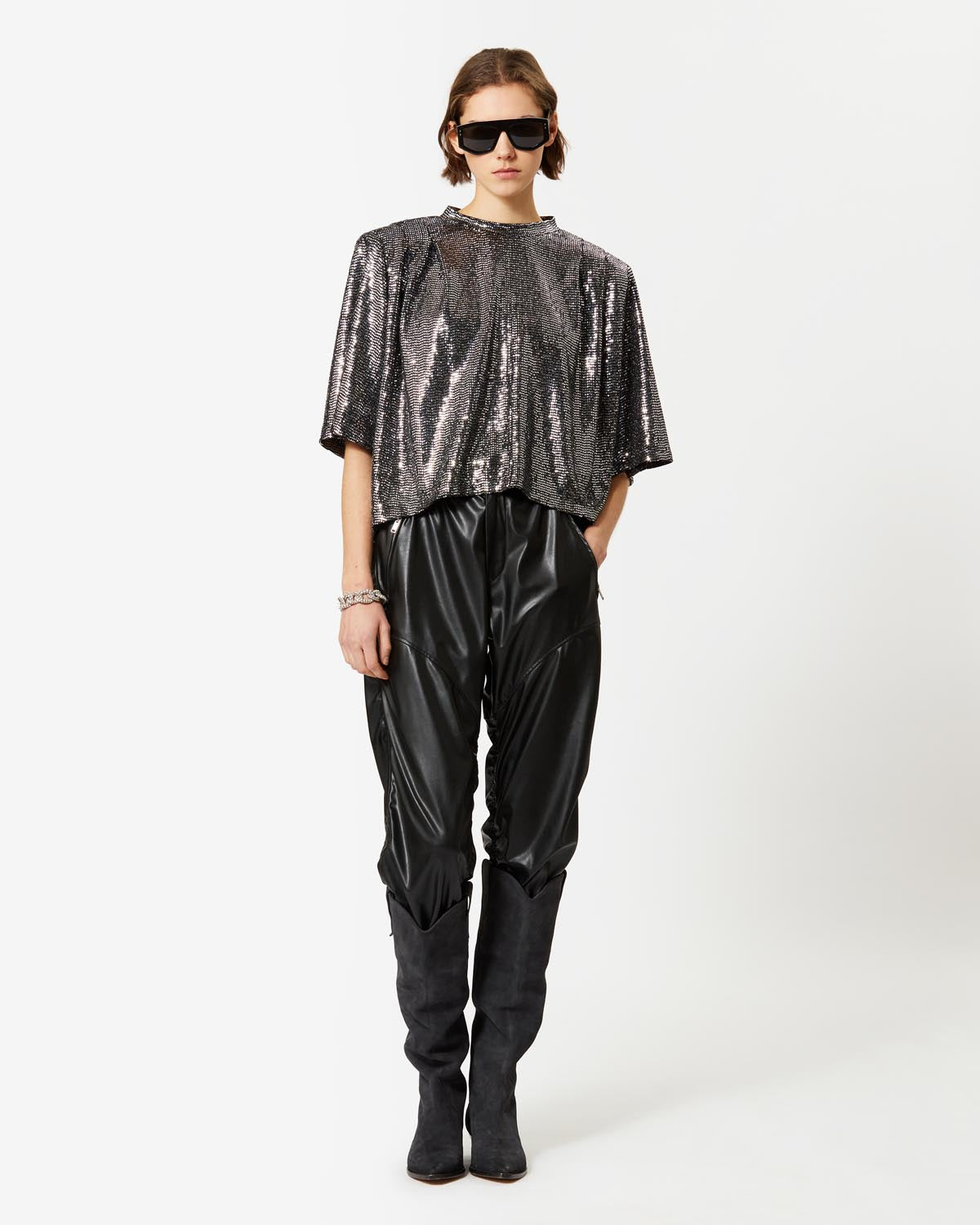 Delfi 3/4 sleeve top - Argento - Woman - 1