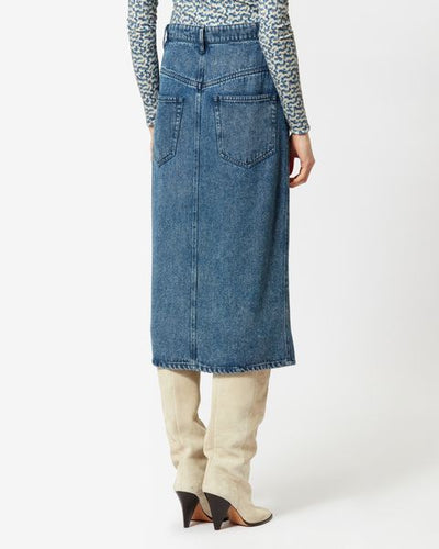 Tilauria midi skirt in fine denim - Blue - Woman - 7