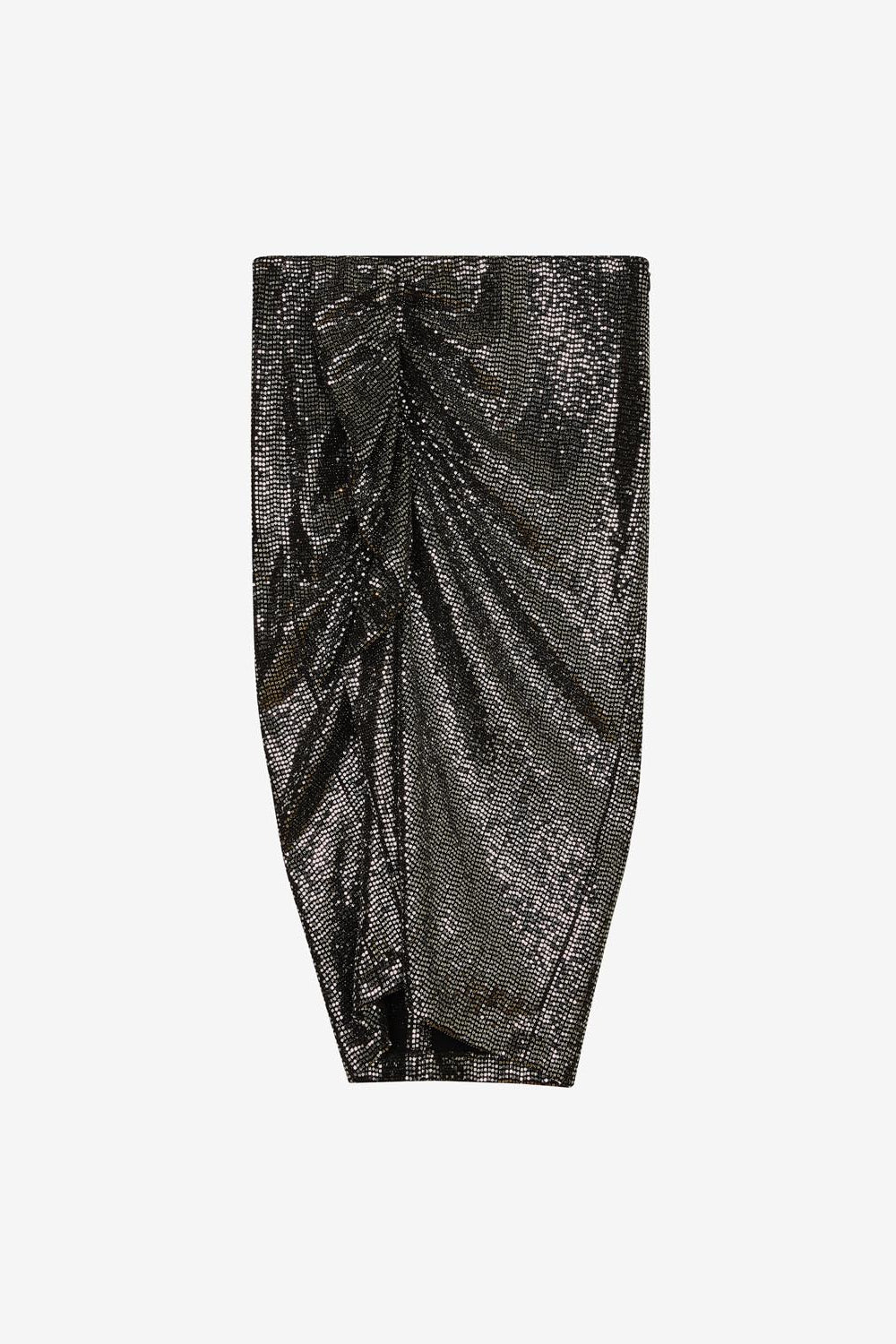 Rhinestone pencil skirt dolene - Plata - Woman - 1