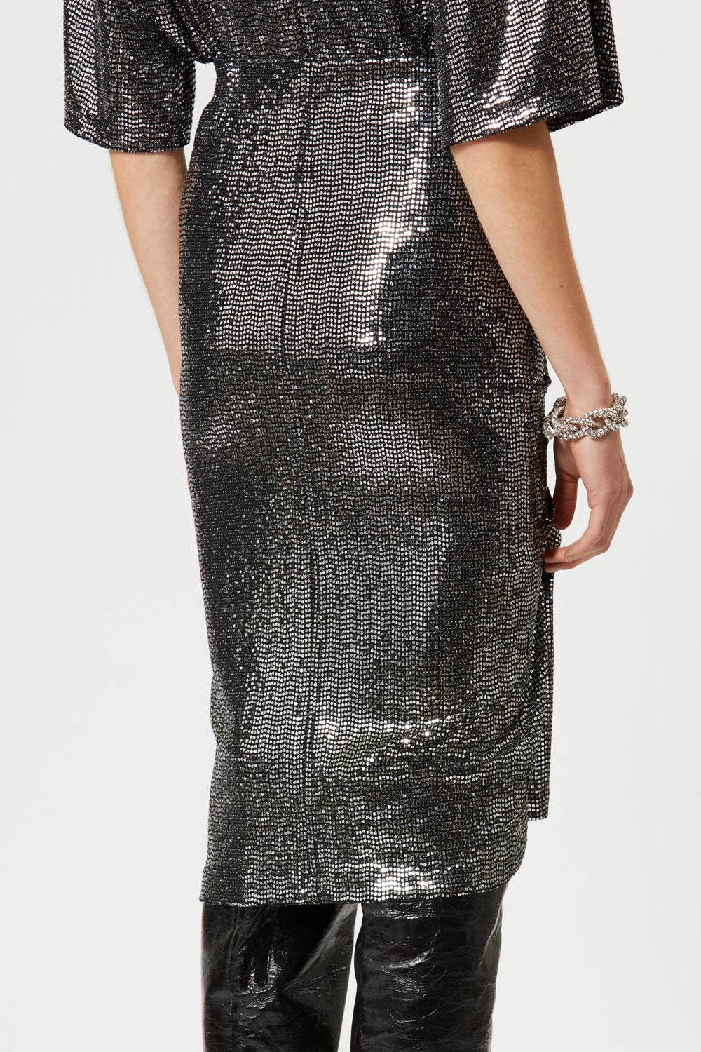 Rhinestone pencil skirt dolene - Plata - Woman - 5