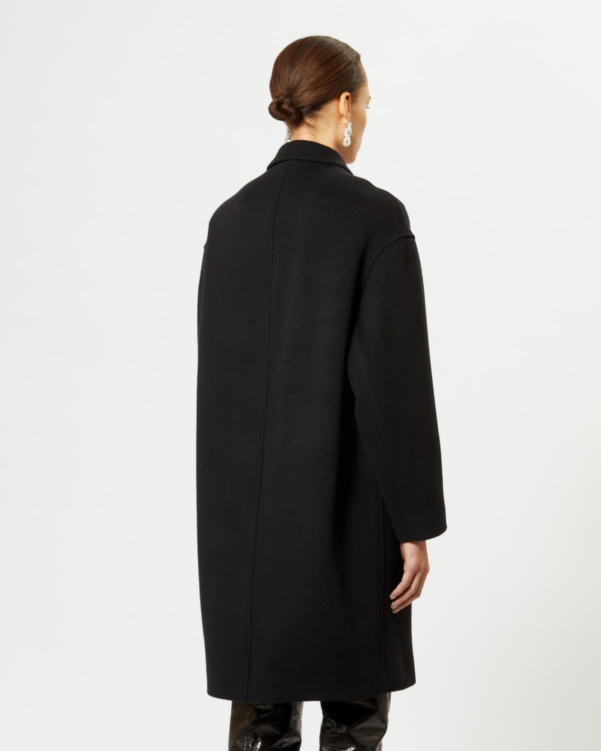 Efegozi oversized wool coat - Black - Woman - 4