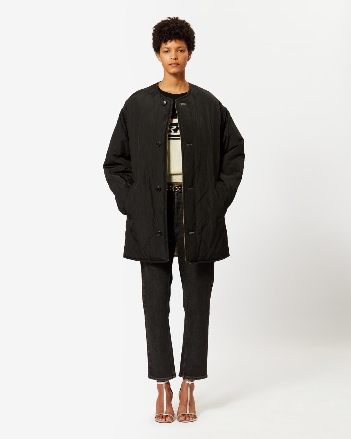 Nesma Coat genuine Woman black