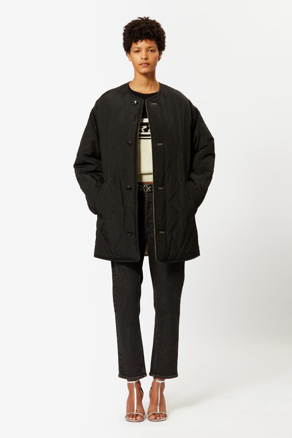 Short quilted coat nesma - Black - Woman - 2