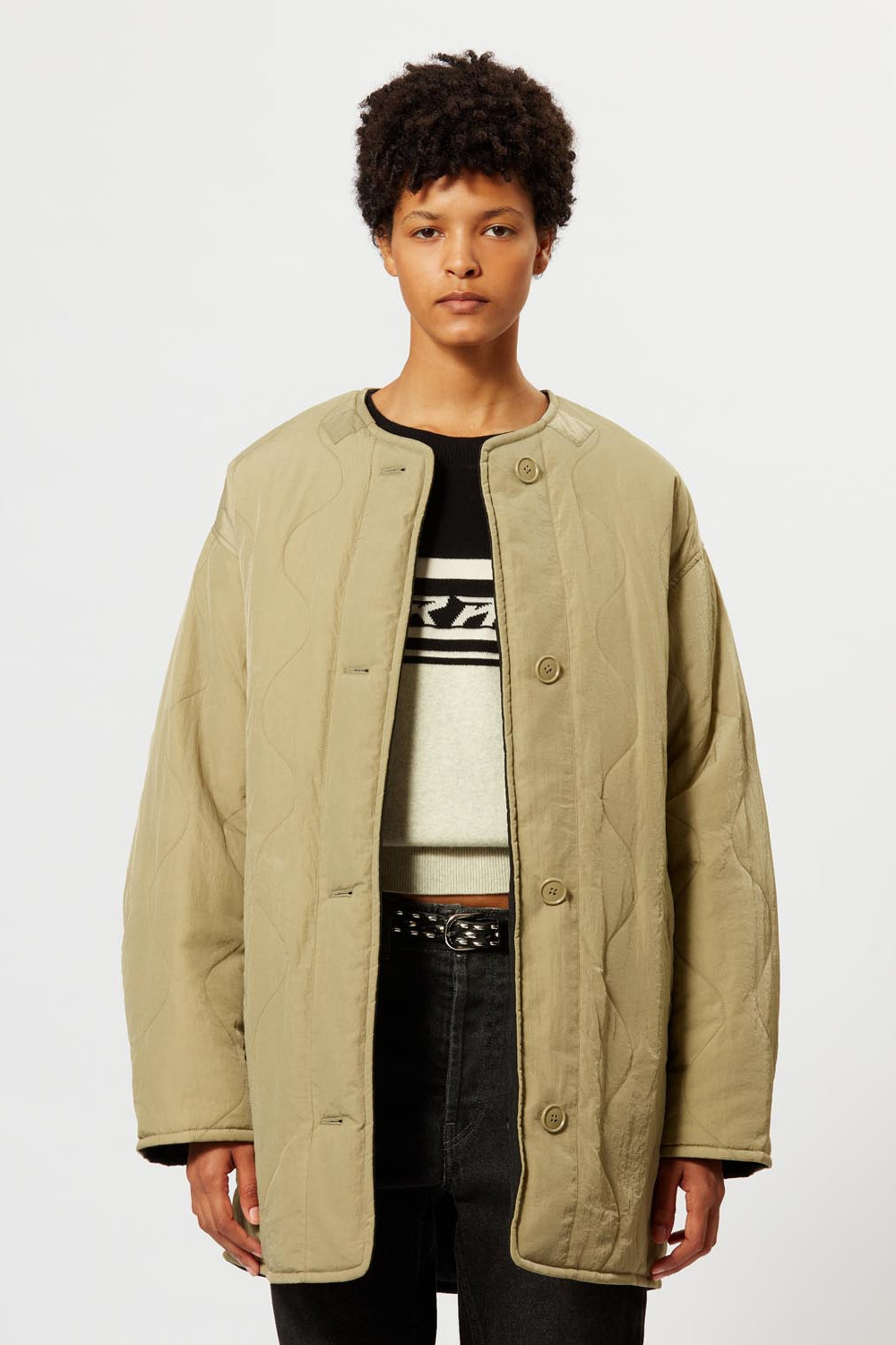 Short quilted coat nesma - Black - Woman - 4