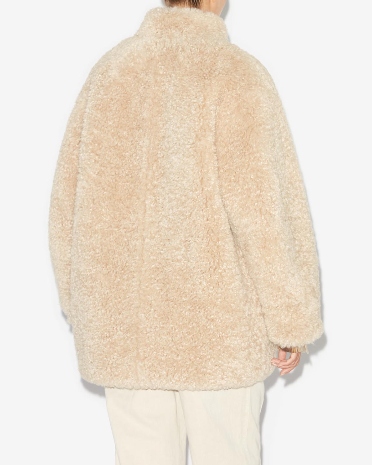 Carolina long sleeve reversible coat - Ecru - Woman - 4