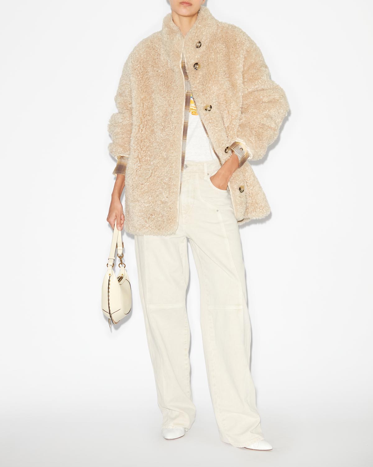 Carolina long sleeve reversible coat - Ecru - Woman - 1