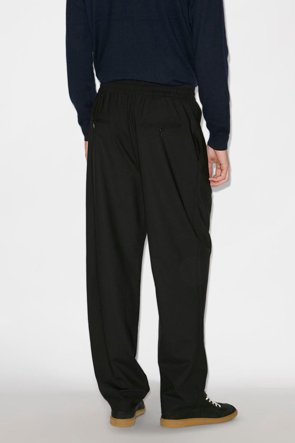 Nahili pleated virgin wool pants - Black - Man - 5