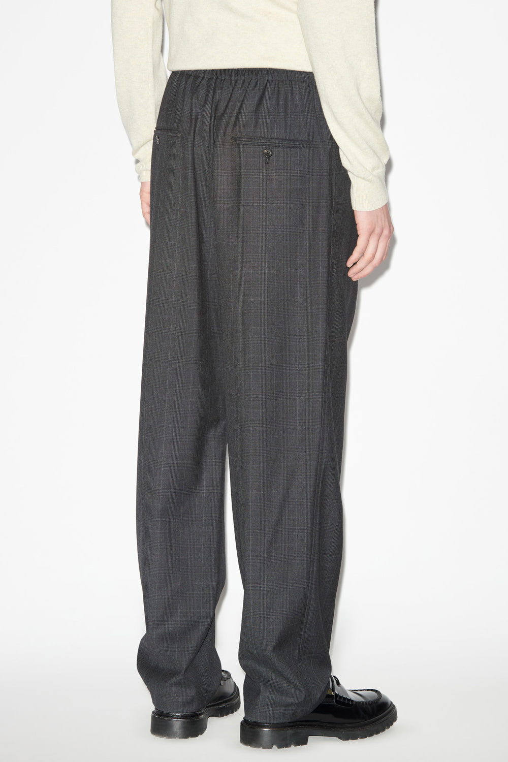Nahili pleated glen plaid pants - Anthracite - Man - 5