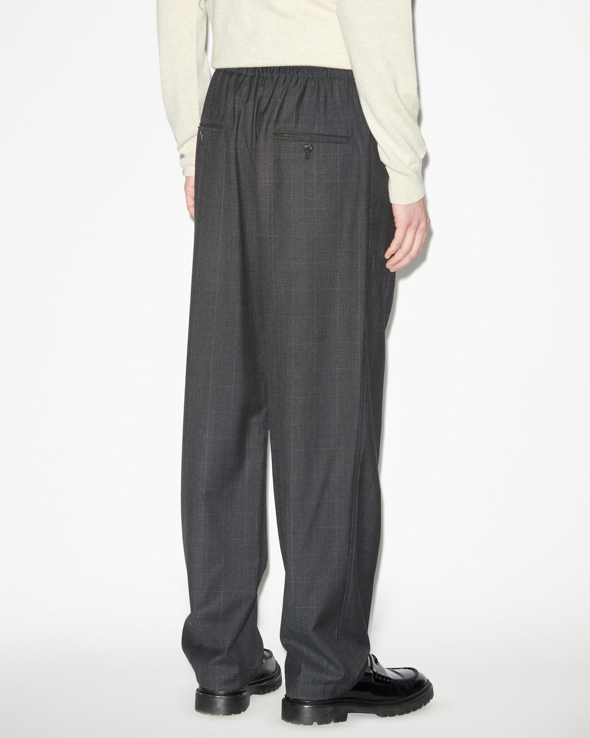 Pantaloni nahili con pinces in principe di galles - Anthracite - Man - 4