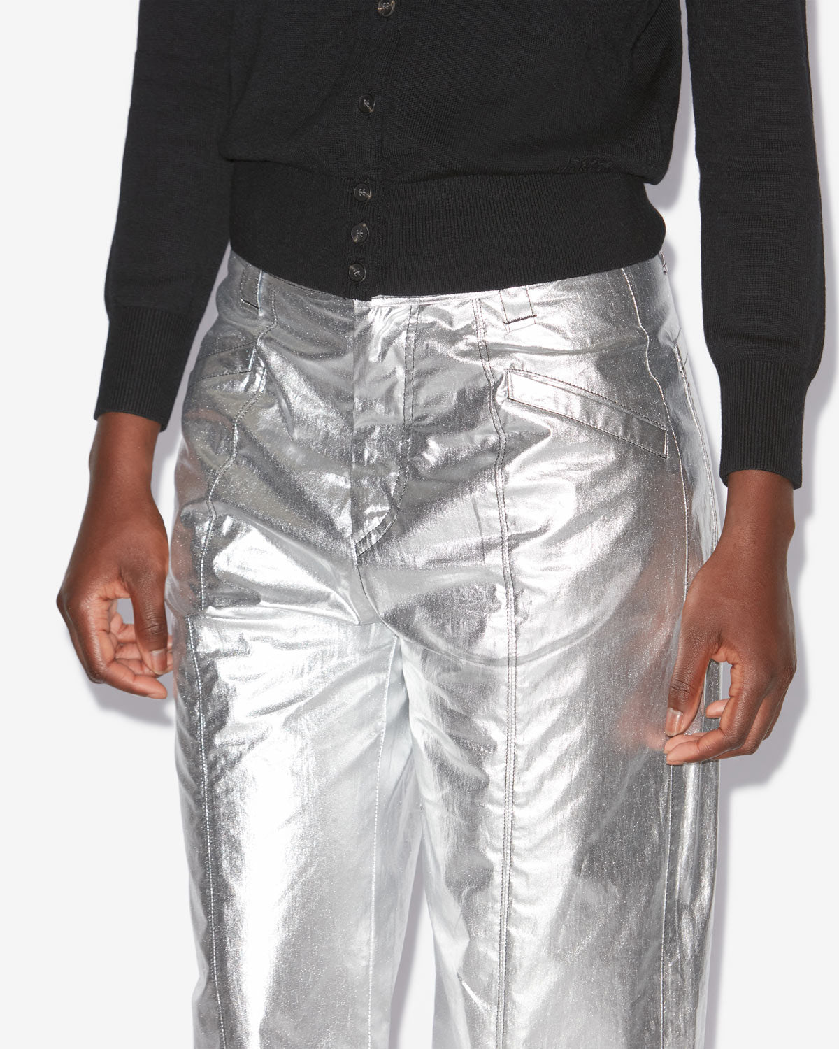 Aude シルバーコーティングコットン製 パンツ - 銀 - Woman - 2