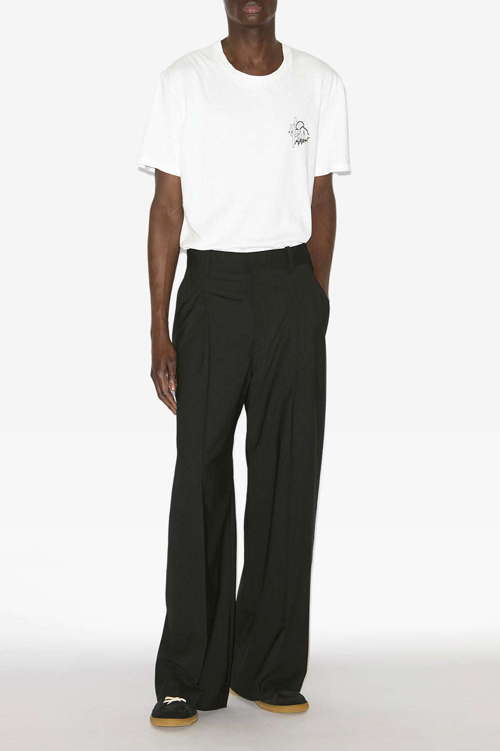 Namoro pleated loose fit virgin wool pants - Black - Man - 4