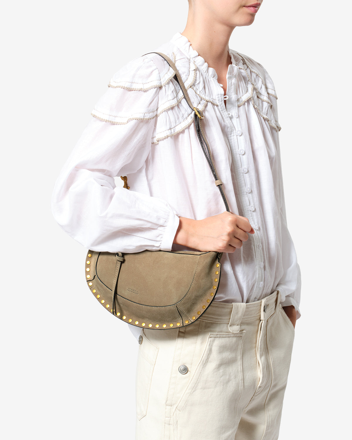 Oskan Moon Bag Woman Smoky Taupe | ISABEL MARANT Official online store