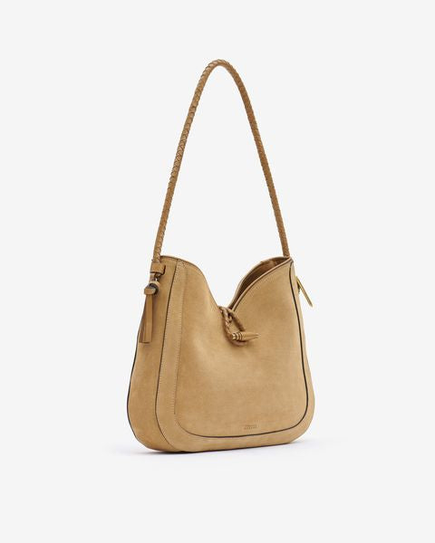 Bolso de hombro tipo hobo de ante vigo Woman Camel 1