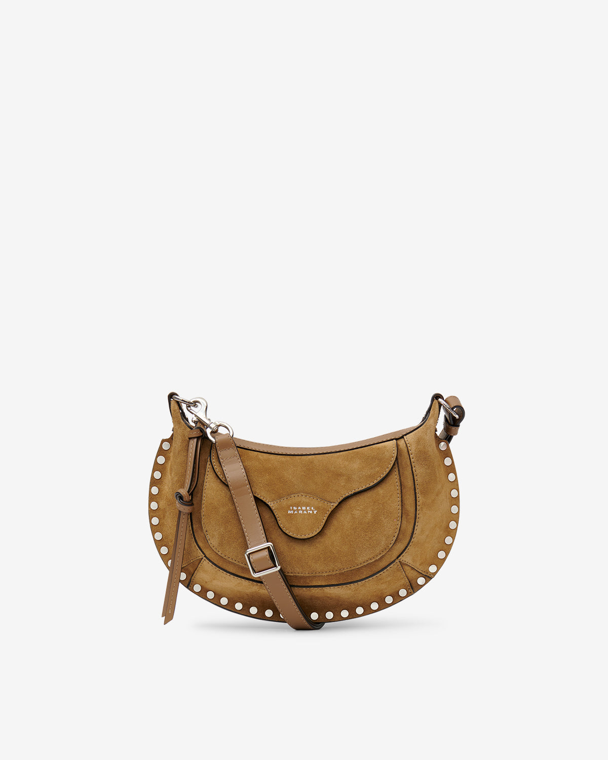 Oskan Moon bag in grained leather Woman dark olive | ISABEL MARANT