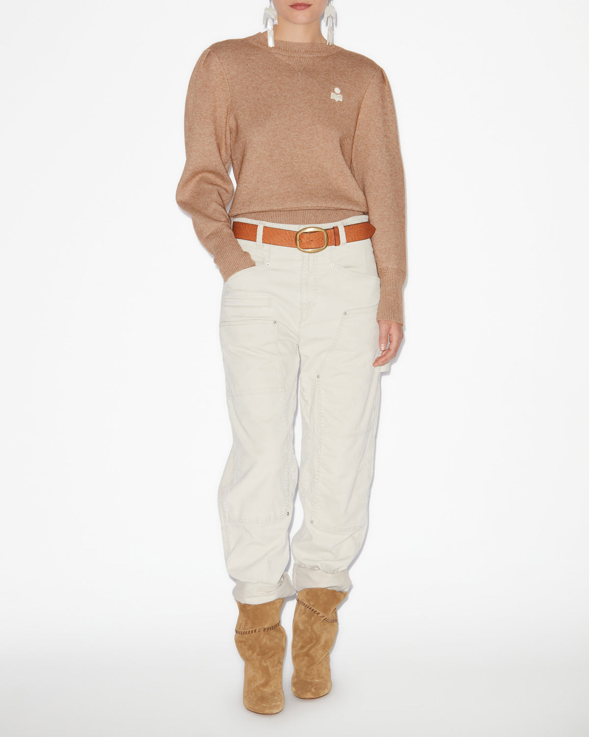 Kelaya fine knit blend sweater - Camel - Woman - 1