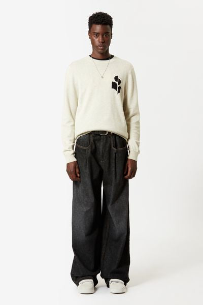 Evans wool blend logo sweater - Light gray - Man - 2