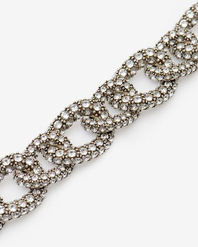 Ras du cou en maillons strassés funky ring - Argenté - Woman - 5