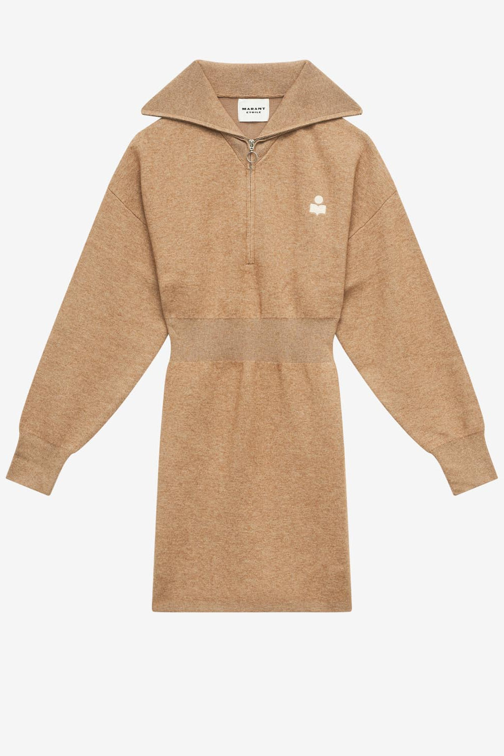 Long-sleeve short dress alea - Camel - Woman - 1