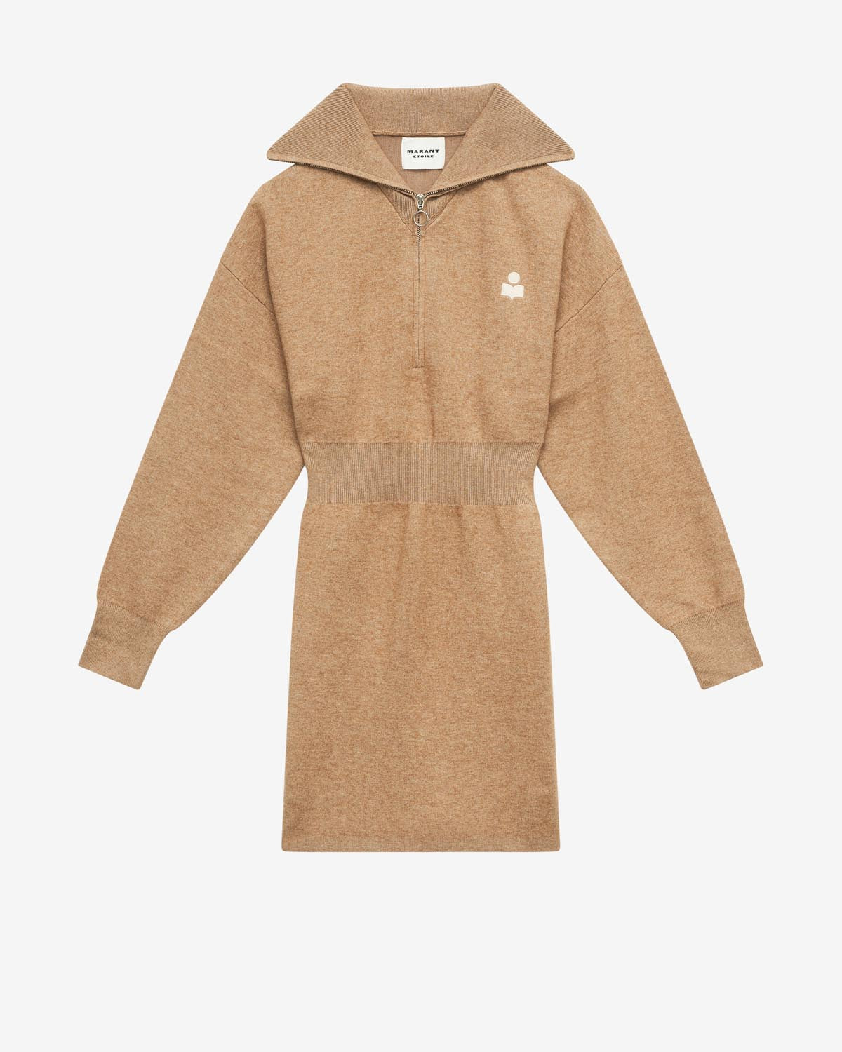 Long-sleeve short dress alea - Camel - Woman - 5