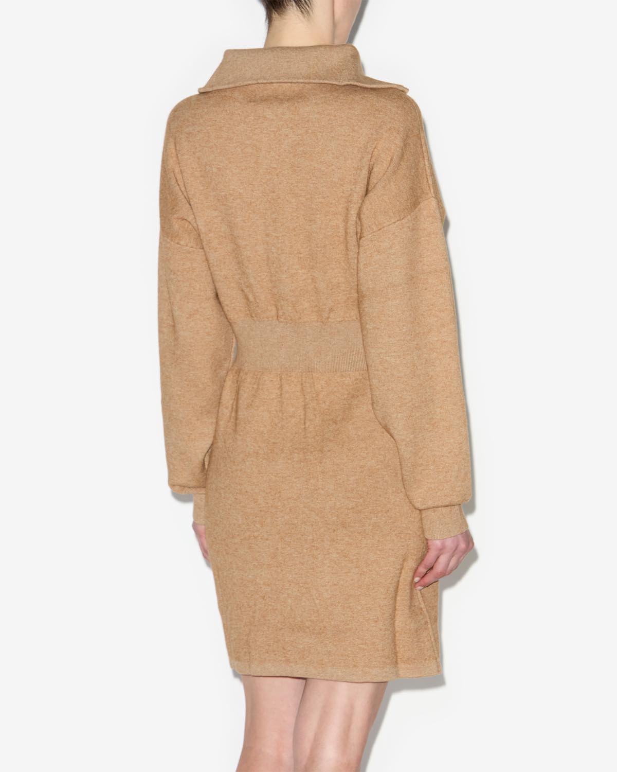Long-sleeve short dress alea - Camel - Woman - 4