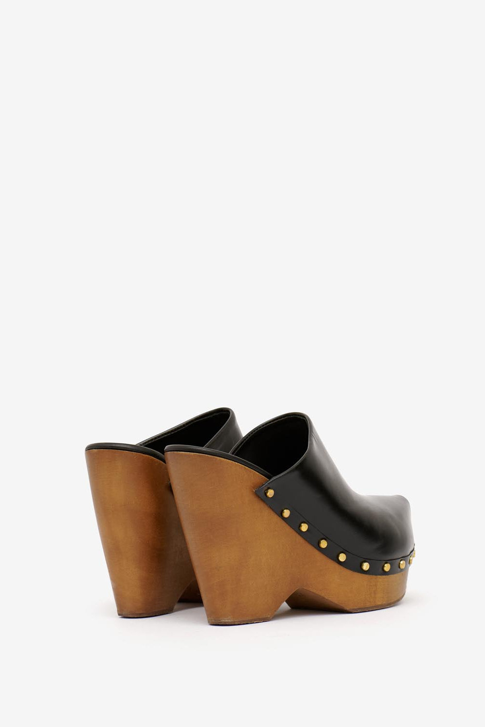 Tsuko heeled leather clogs - 검은색 - Woman - 3
