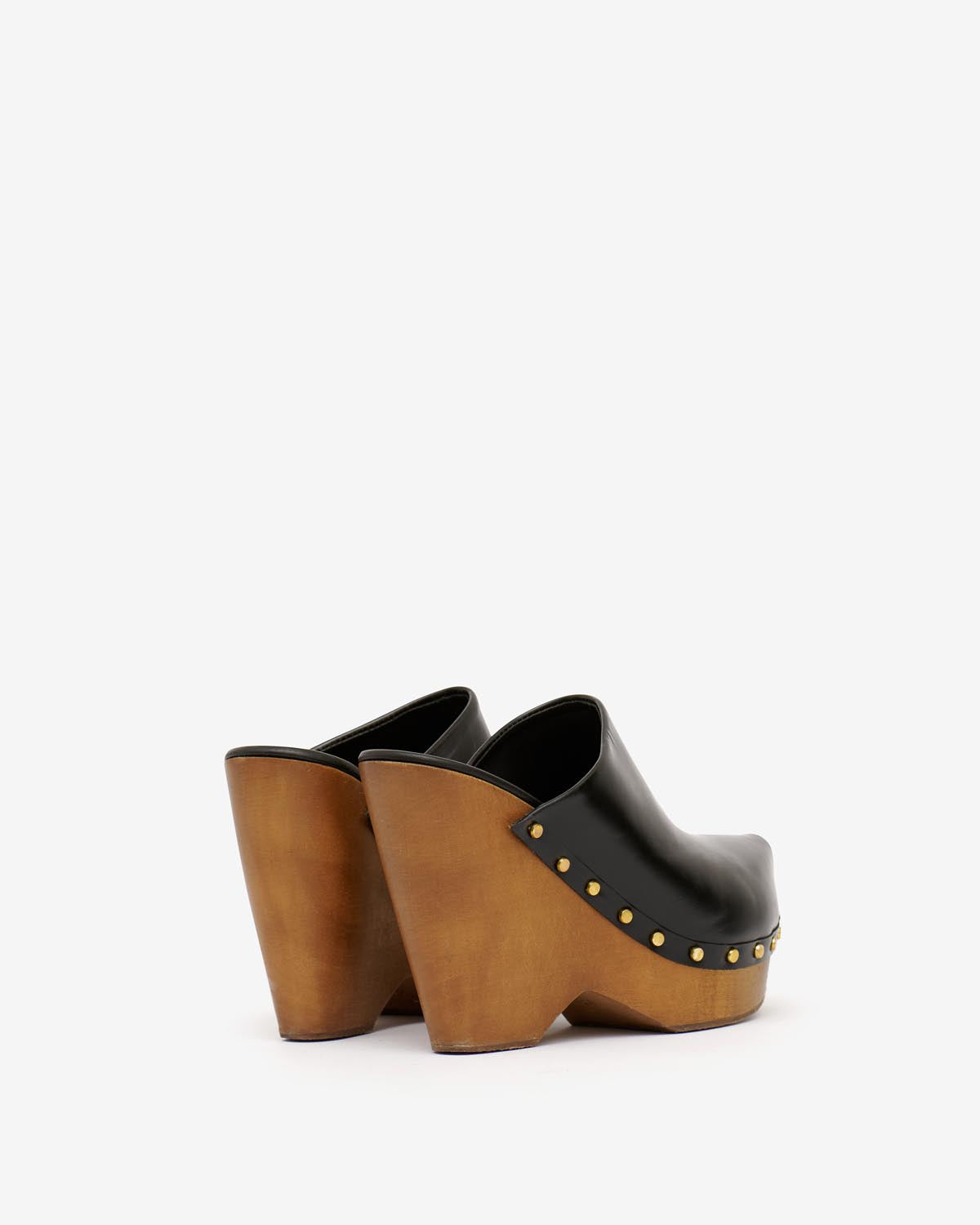 Tsuko heeled leather clogs - 검은색 - Woman - 3