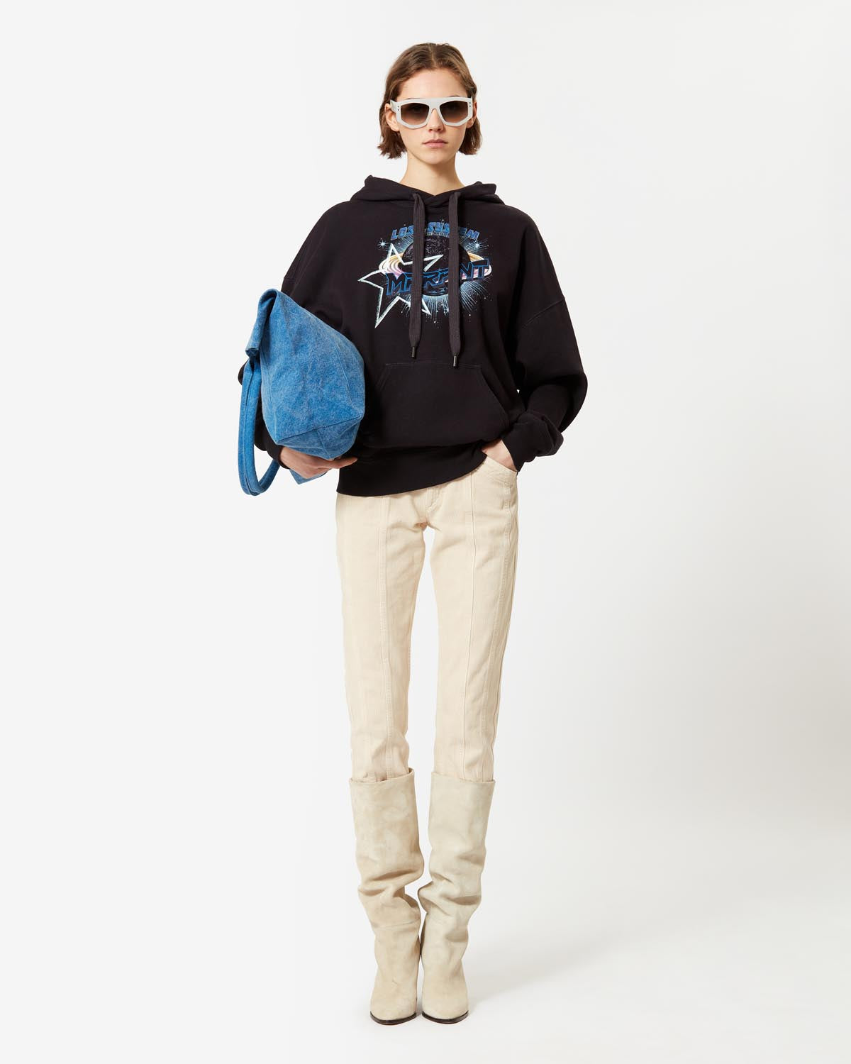Mansel sweatshirt - 검정으로 씻어낸 - Woman - 1