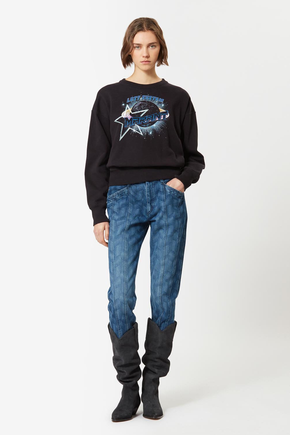 Sweatshirt mobyli - Noir délavé - Woman - 2