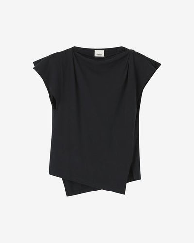 Asymmetrisches t-shirt mit kurzen ärmeln sebani - Schwarz - Woman - 9