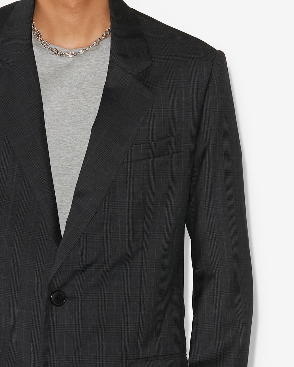 놀란 프린스 오브 웨일즈 울 소재의 수트 재킷 - Anthracite - Man - 3