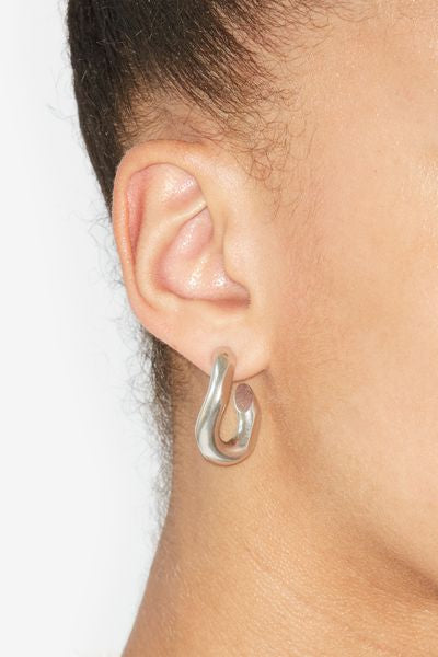 Kreolen-ohrringe links in gliederoptik - Silber - Woman - 3
