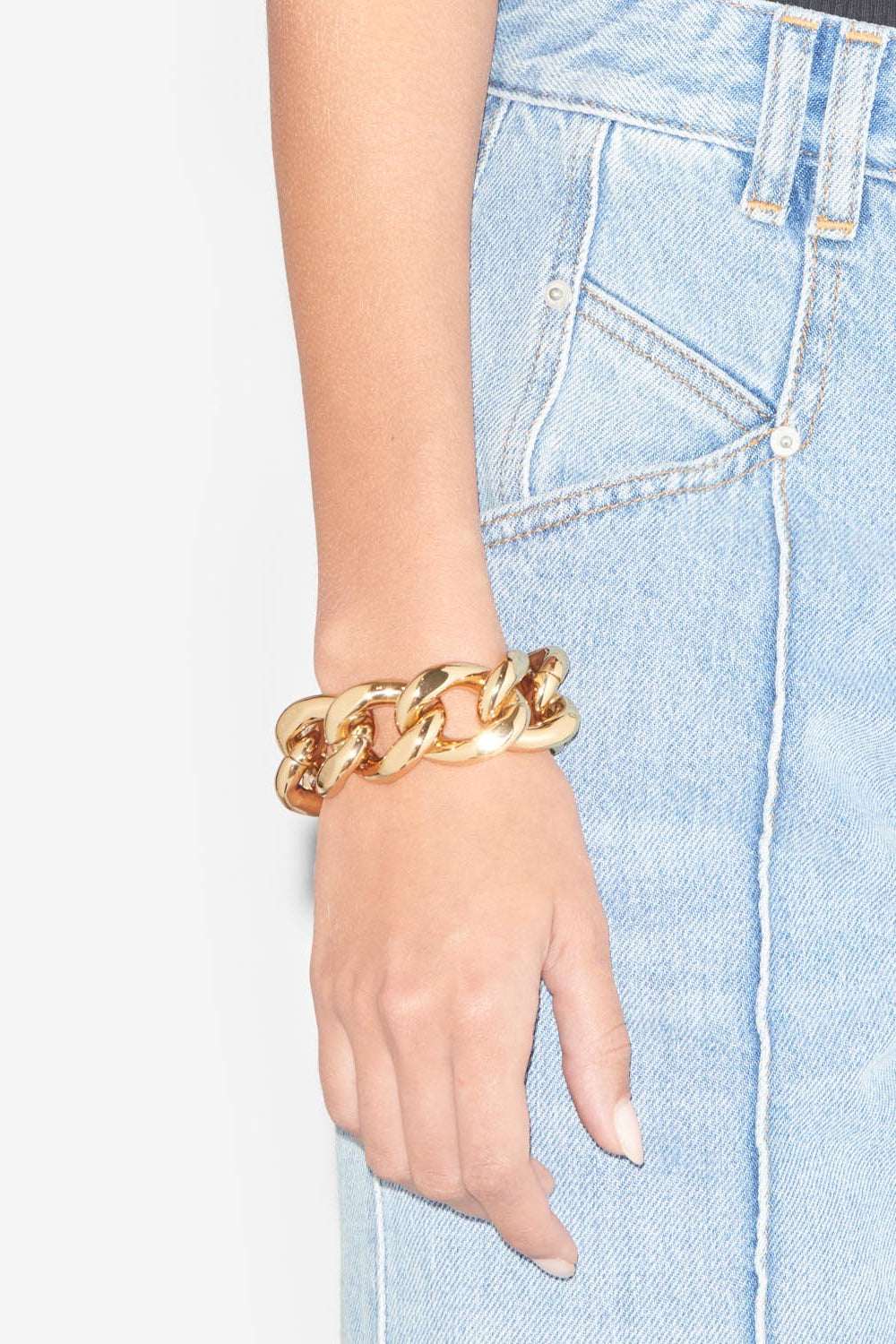 Bracciale a catena oversize links - D'oro - Woman - 2