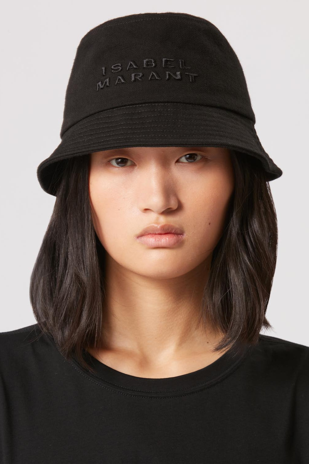 Bucket hat haley mit gesticktem logo - Black-black - Woman - 4